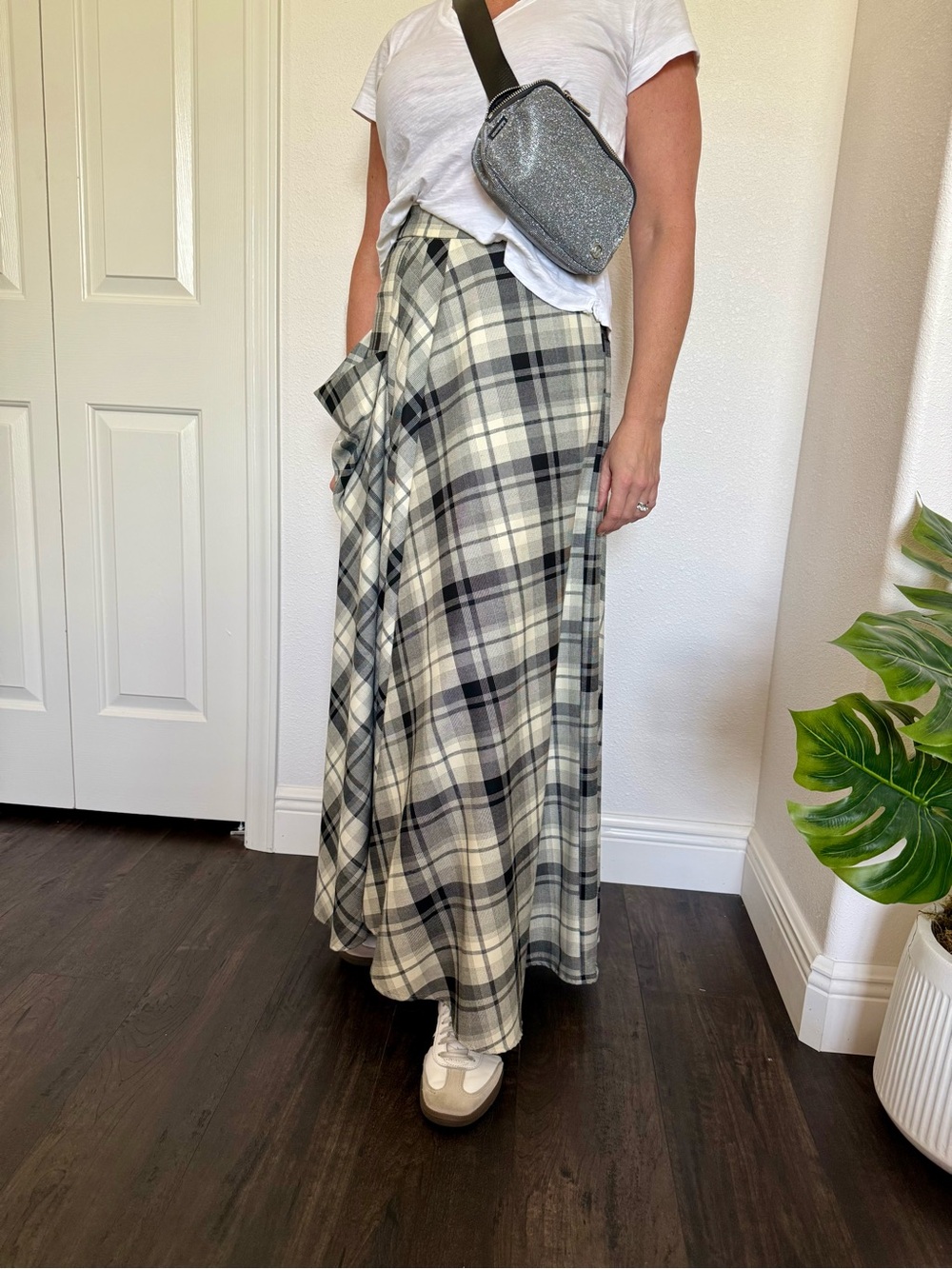 Plaid Maxi Skirt Asymmetrical Punk Preppy CBK Cool Girl Size 4 - Picture 4 of 11
